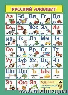 Учебный плакат. Русский алфавит: Формат А4 — интернет-магазин УчМаг