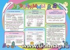 Учебный плакат. Русский язык. Изучение глагола. Орфограммы: Формат А4 — интернет-магазин УчМаг