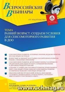 Участие в офлайн-вебинаре «Ранний возраст: создаем условия для сенсомоторного развития в ДОО» (объем 4 ч.) — интернет-магазин УчМаг